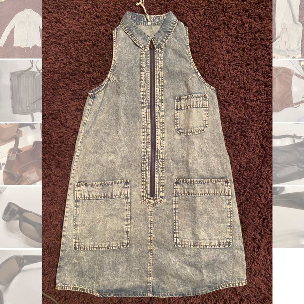 NWT LF Indikah Chambray Denim Zip Mini Dress sz 6